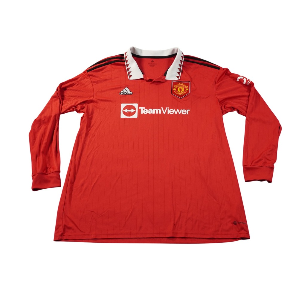 Adidas Manchester United Jersey Mens 2XL Red Long Sleeve 2022-23 Home Shirt